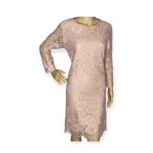H&M Dusty Rose Lace Dress Size 12